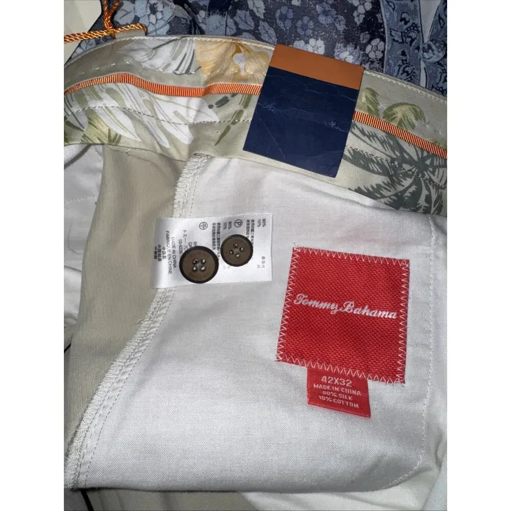 Tommy Bahama New St. Thomas Relaxed Double-Pleat Pants In Abby Stone Size 42x32